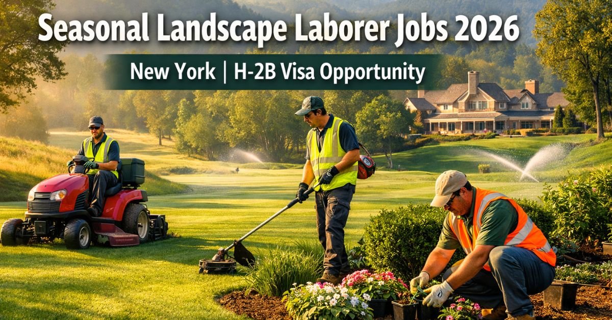 Seasonal Landscape Laborer Jobs 2026 in New York – H-2B Visa Opportunity