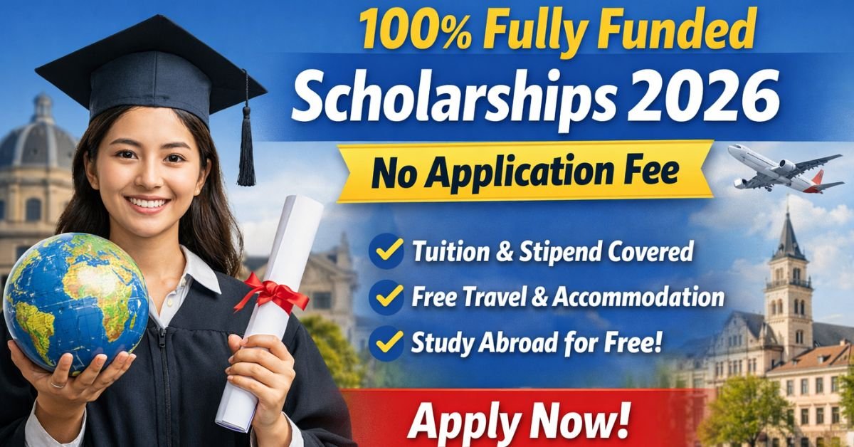 100% Fully Funded Scholarships 2026 – No Application Fee for International Students