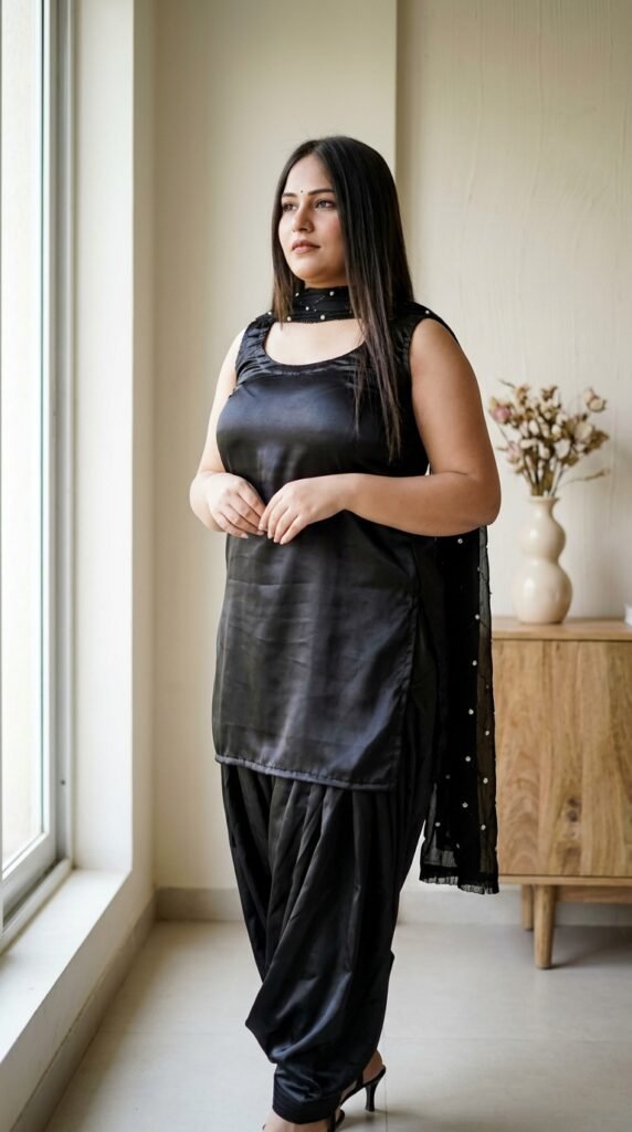 Woman wearing black shalwar kameez 0e74c78d3c