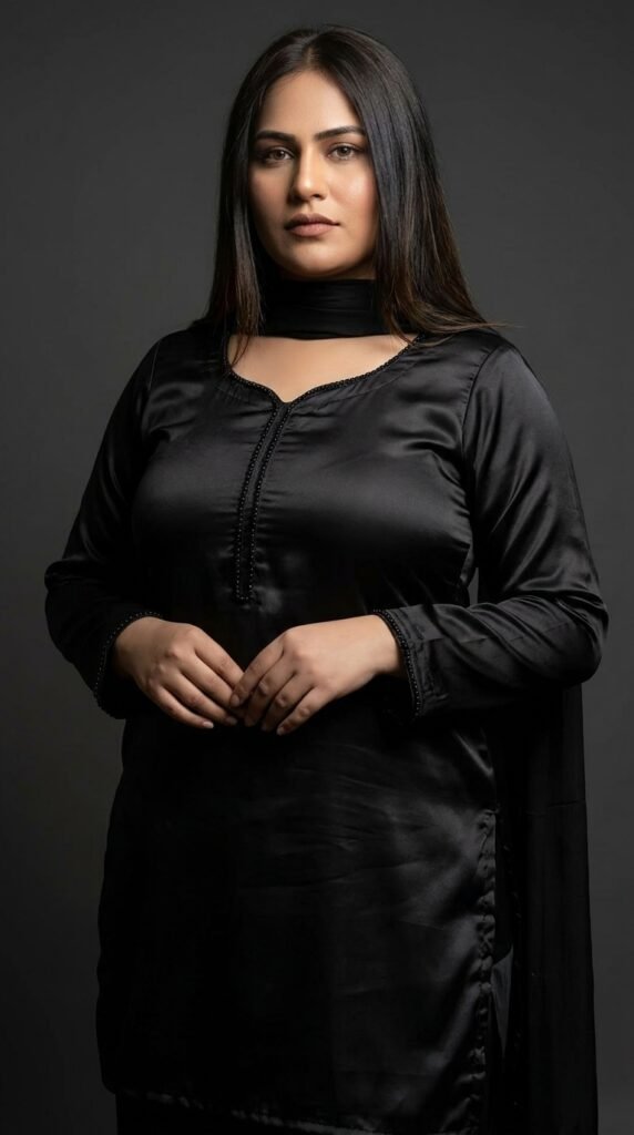 Woman wearing black shalwar kameez 59f780feba