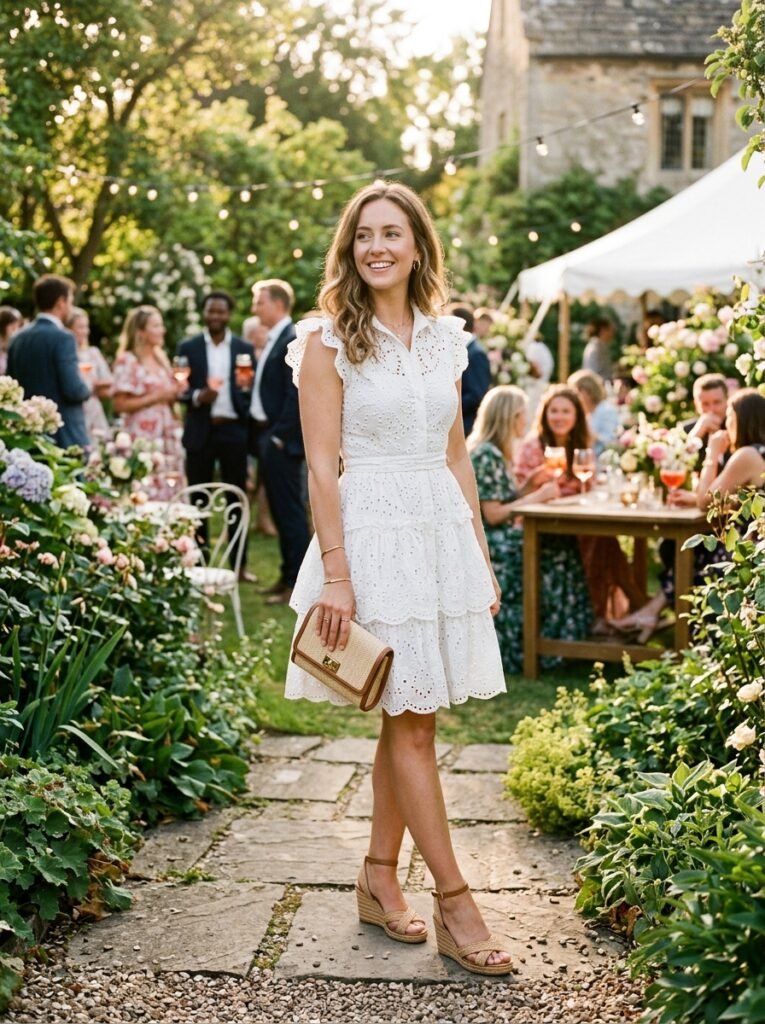 Woman at outdoor garden party 202607071338