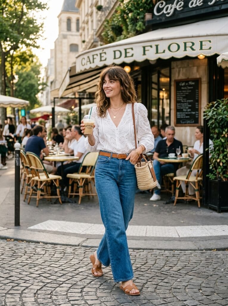 Woman in blouse and jeans 202607071338