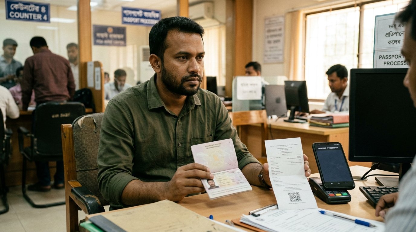 Pakistani worker checking the official protector fee 2026 before paying an agent
