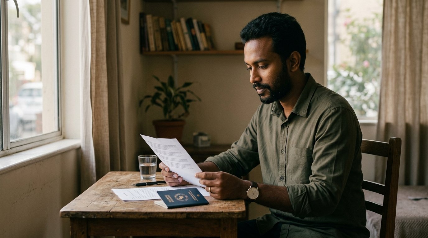 Worker reviewing paperwork before the Italy work visa 2027
