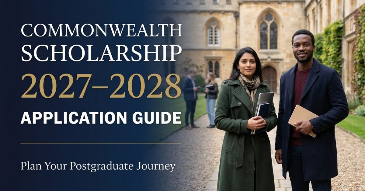 Illustrative image of international students preparing a Commonwealth Scholarship 2027-2028 application.